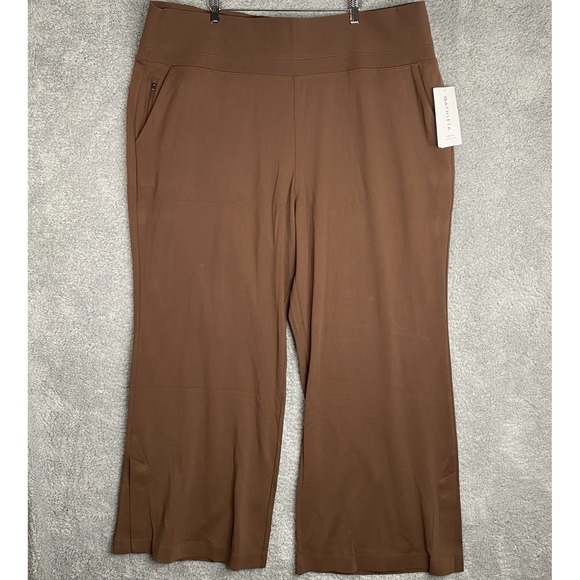 Athleta Pants - Athleta Venice Wide Leg Stretch Pant Size 3X Brown #882675 Travel Leisure Gym